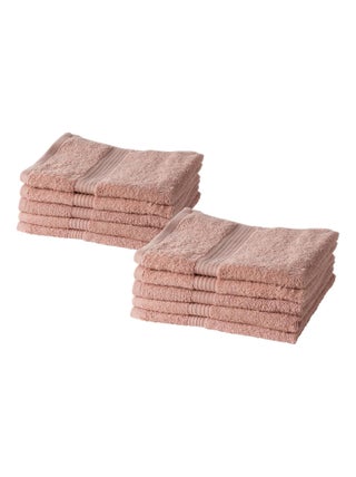 Lot de 10 serviettes de toilette coton uni ESSENTIAL