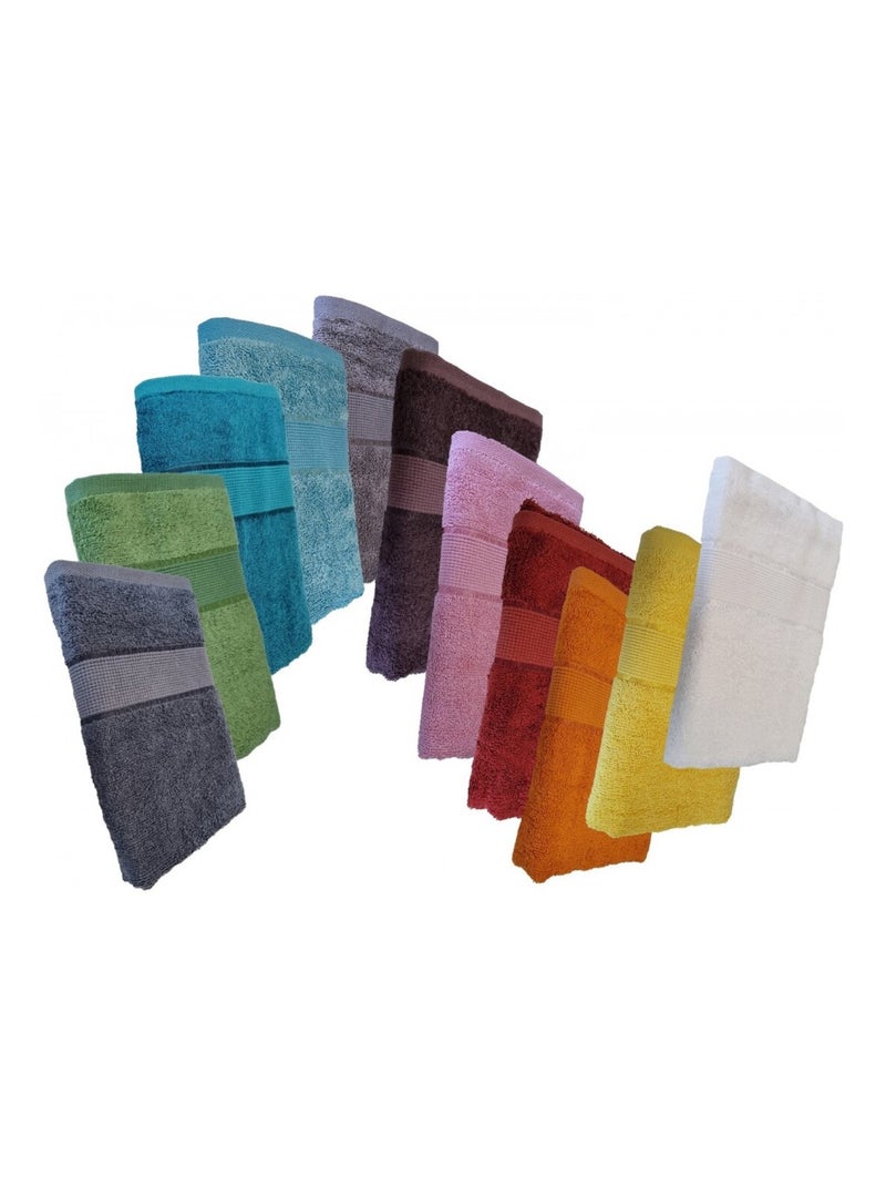 Lot de 10 serviettes invités colorés en Bambou Multicolore - Kiabi