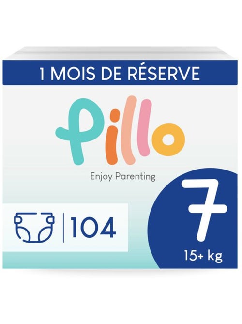 Lot de 104 couches bébé t7 xxl (15+ kg) - pillo baby - Kiabi Lot de 104 couches bébé t7 xxl (15+ kg) - pillo baby - Kiabi