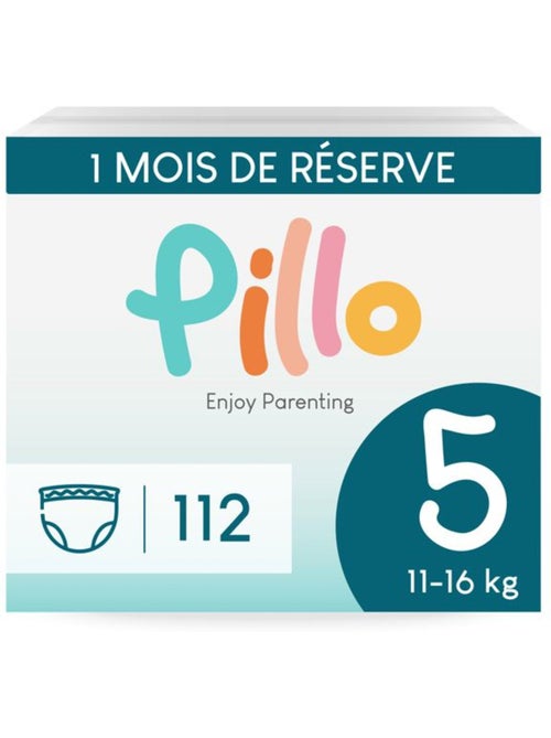 Lot de 112 couches culotte bébé - taille 5 junior (11-16 kg) - pillo baby - Kiabi Lot de 112 couches culotte bébé - taille 5 junior (11-16 kg) - pillo baby - Kiabi