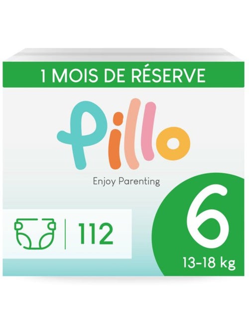 Lot de 112 couches jetables bébé taille 6 xl (13-18 kg) - pillo baby - Kiabi