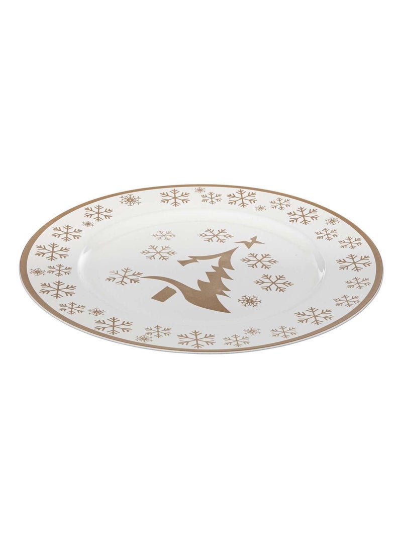 Lot de 12 assiettes de présentation à motifs sapin et flocons de neige Doré/or - Kiabi