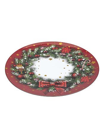 Lot de 12 assiettes de présentation couronne de Noël