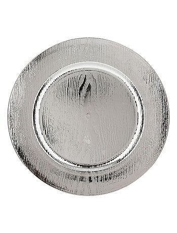 Lot de 12 assiettes de présentation effet bois