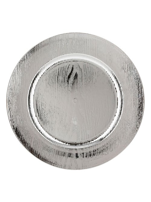 Lot de 12 assiettes de présentation effet bois - Kiabi