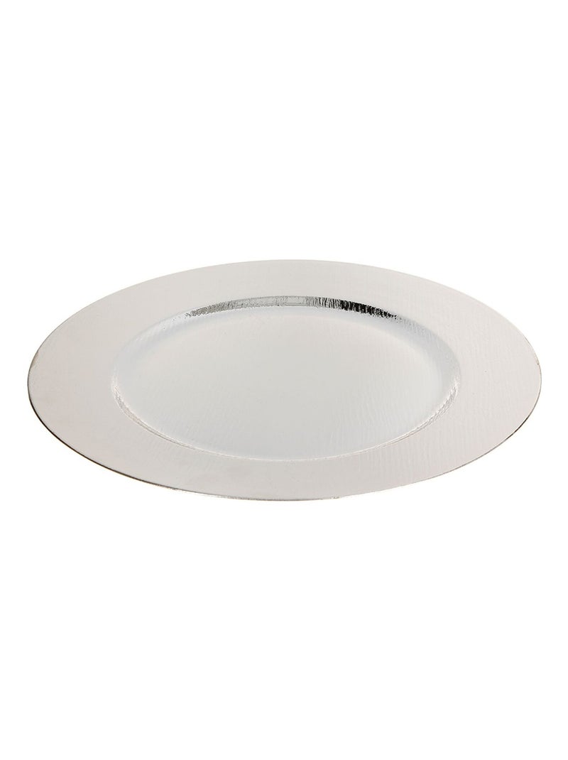 Lot de 12 assiettes de présentation effet bois Argent - Kiabi