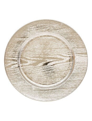 Lot de 12 assiettes de présentation effet bois