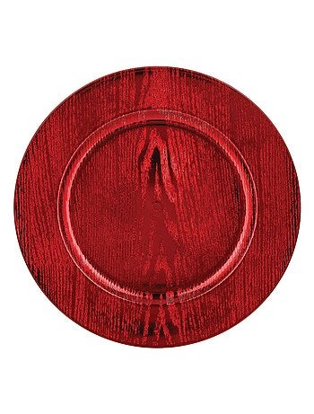 Lot de 12 assiettes de présentation effet bois