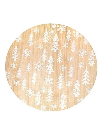 Lot de 12 assiettes de présentation effet bois SAPINS