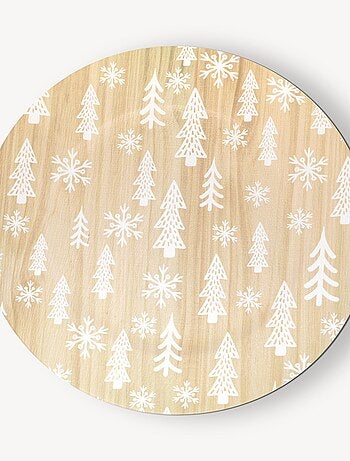 Lot de 12 assiettes de présentation effet bois SAPINS