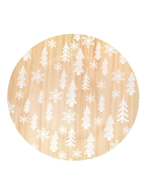 Lot de 12 assiettes de présentation effet bois SAPINS - Kiabi