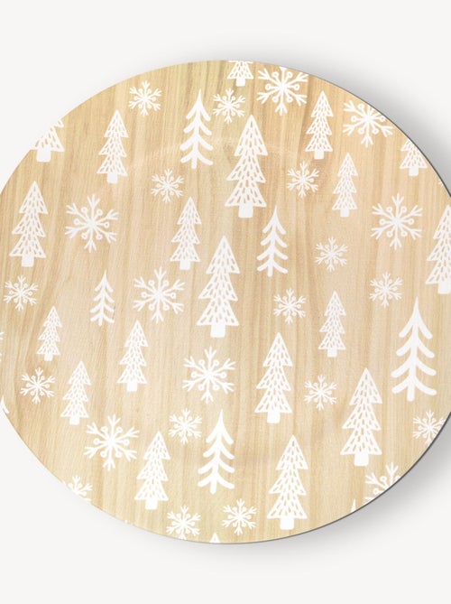 Lot de 12 assiettes de présentation effet bois SAPINS - Kiabi