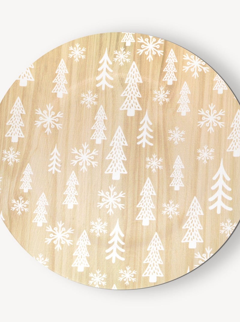 Lot de 12 assiettes de présentation effet bois SAPINS Beige - Kiabi
