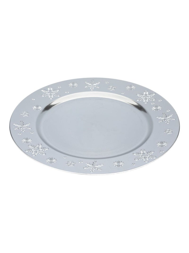 Lot de 12 assiettes de présentation FLOCON Argent - Kiabi