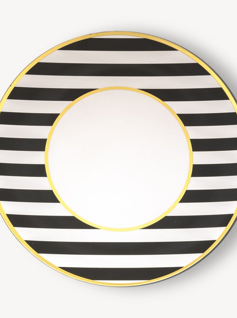 Lot de 12 assiettes de présentation RAYURES Noir - Kiabi