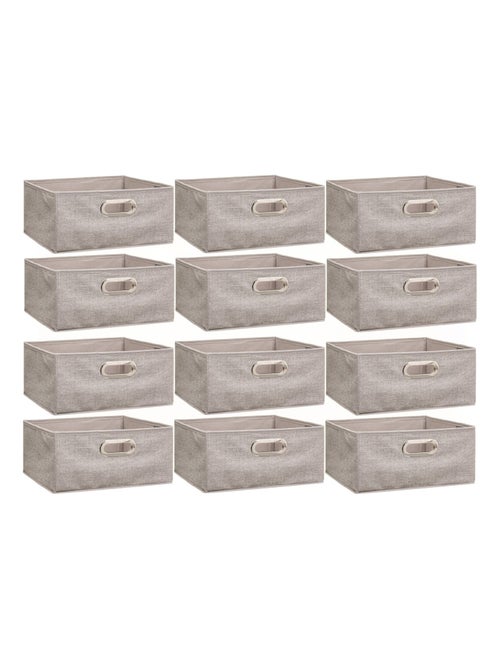 Lot de 12 boites de rangement carrées en tissu MIX'N MODUL - Kiabi