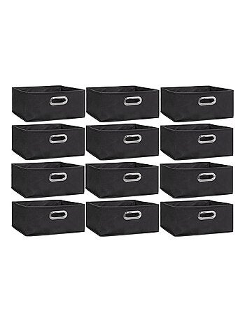Lot de 12 boites de rangement carrées en tissu MIX'N MODUL