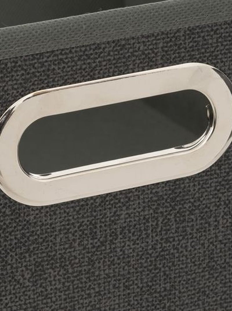 Lot de 12 boites de rangement carrées en tissu MIX'N MODUL Gris foncé - Kiabi