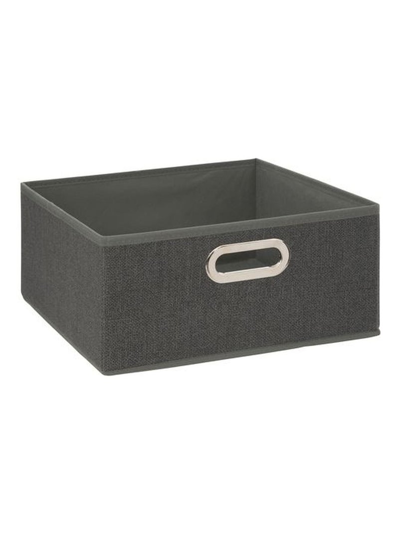 Lot de 12 boites de rangement carrées en tissu MIX'N MODUL Gris foncé - Kiabi