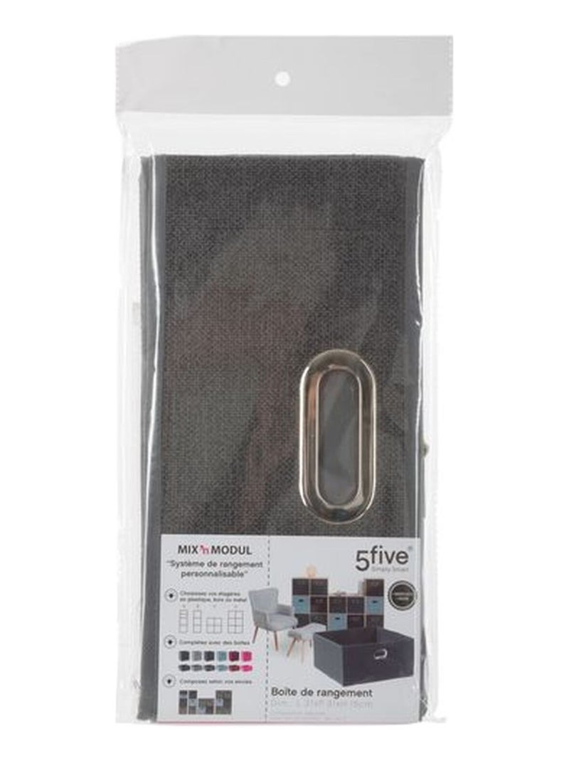 Lot de 12 boites de rangement carrées en tissu MIX'N MODUL Gris foncé - Kiabi
