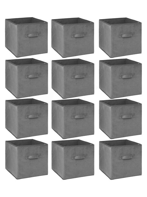 Lot de 12 boites de rangement cube en velours MIX'N MODUL - Kiabi