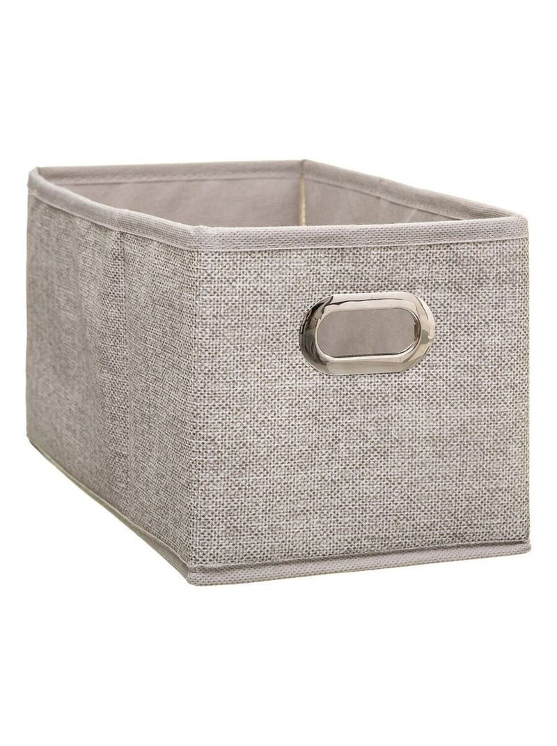 Lot de 12 Boites de rangement en tissu avec poignée Beige - Kiabi