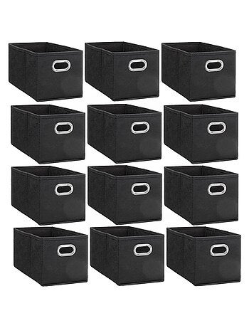 Lot de 12 Boites de rangement en tissu avec poignée