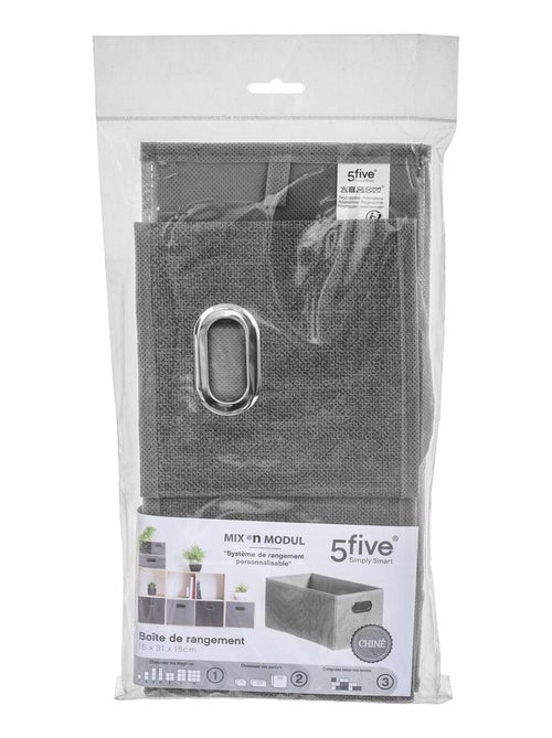 Lot de 12 Boites de rangement en tissu avec poignée - Kiabi