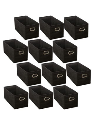 Lot de 12 Boites de rangement en tissu avec poignée