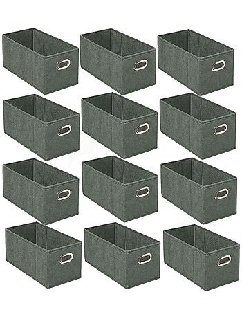 Lot de 12 Boites de rangement en tissu avec poignée