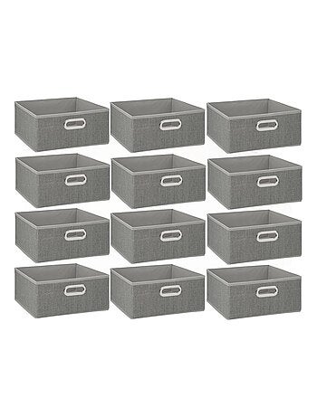 Lot de 12 Boites de rangement en tissu