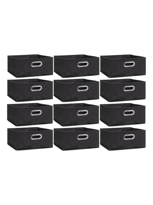 Lot de 12 Boites de rangement en tissu - Kiabi