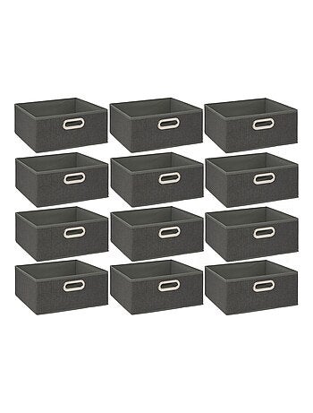 Lot de 12 Boites de rangement en tissu