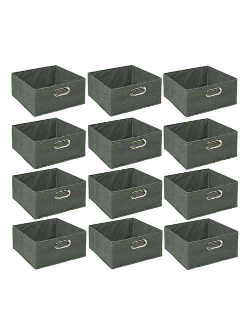Lot de 12 Boites de rangement en tissu - Kiabi