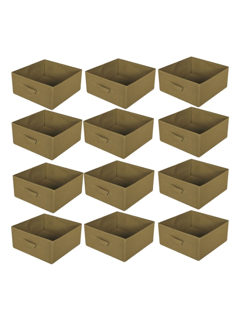 Lot de 12 boites de rangement pliables en polypropylène avec poignée Vert - Kiabi