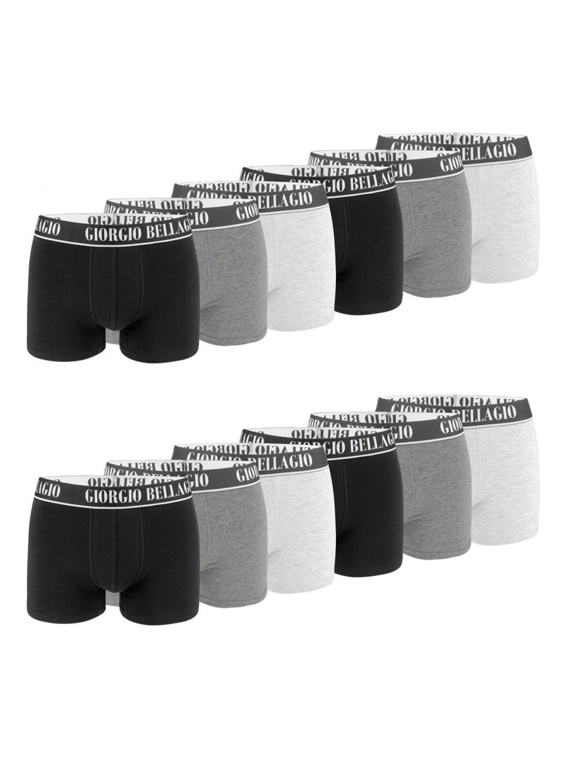 Lot de 12 Boxers coton homme Smart Giorgio Bellagio Gris - Kiabi