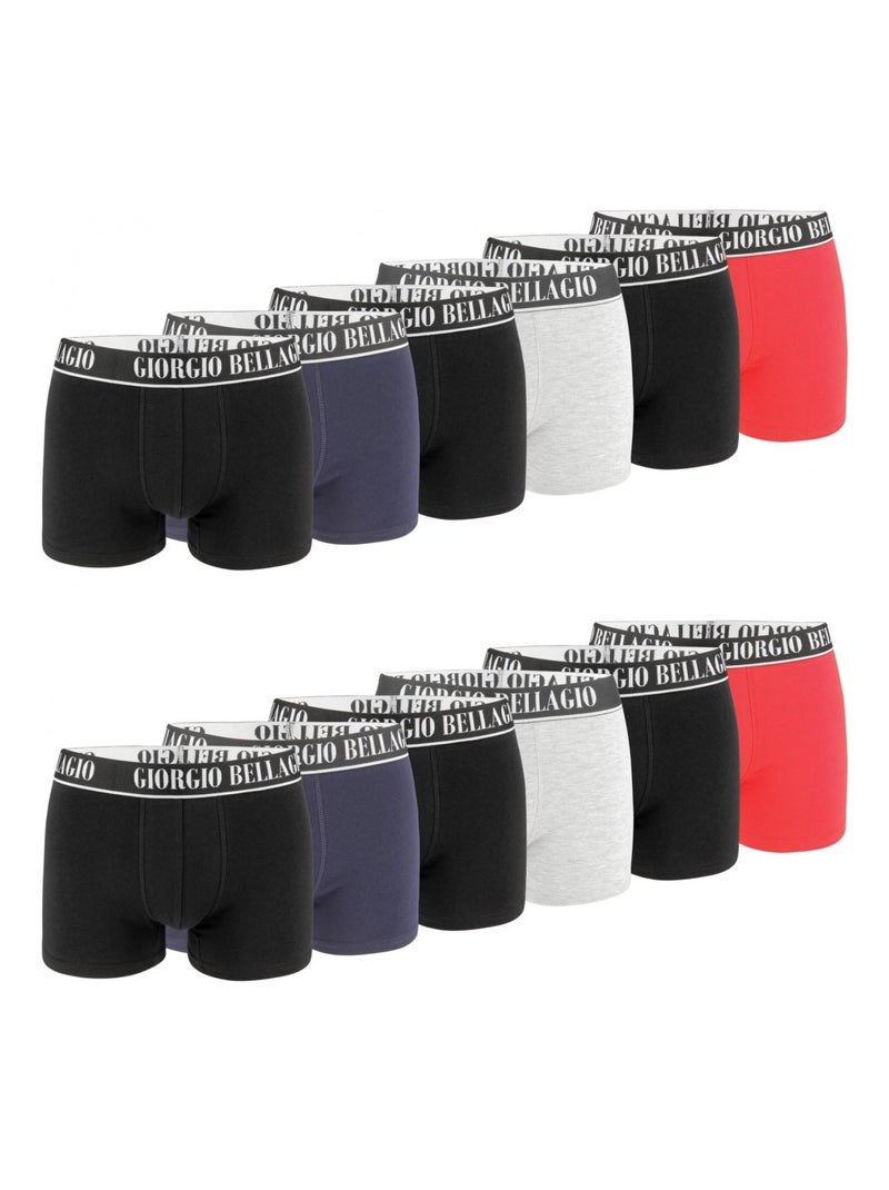 Lot de 12 Boxers coton homme Smart Giorgio Bellagio Rouge - Kiabi