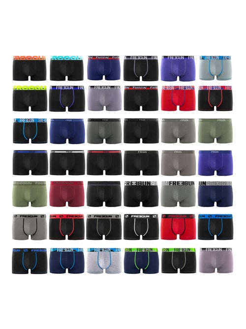 Lot de 12 boxers homme en coton modèles aléatoires Pack surprise Freegun - Kiabi