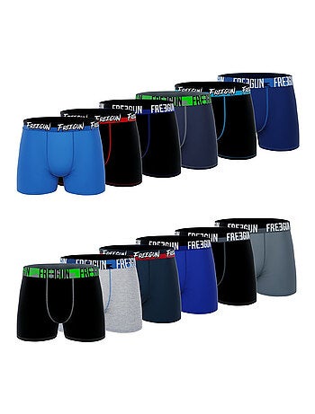 Lot de 12 boxers homme en coton modèles aléatoires Pack surprise Freegun