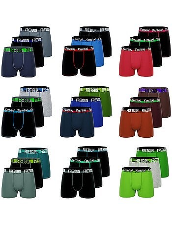 Lot de 12 boxers homme en coton modèles aléatoires Pack surprise Freegun