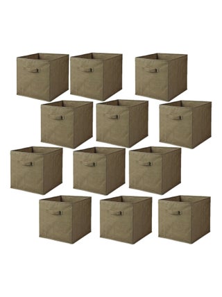 Lot de 12 cubes de rangement pliables en tissus avec poignée