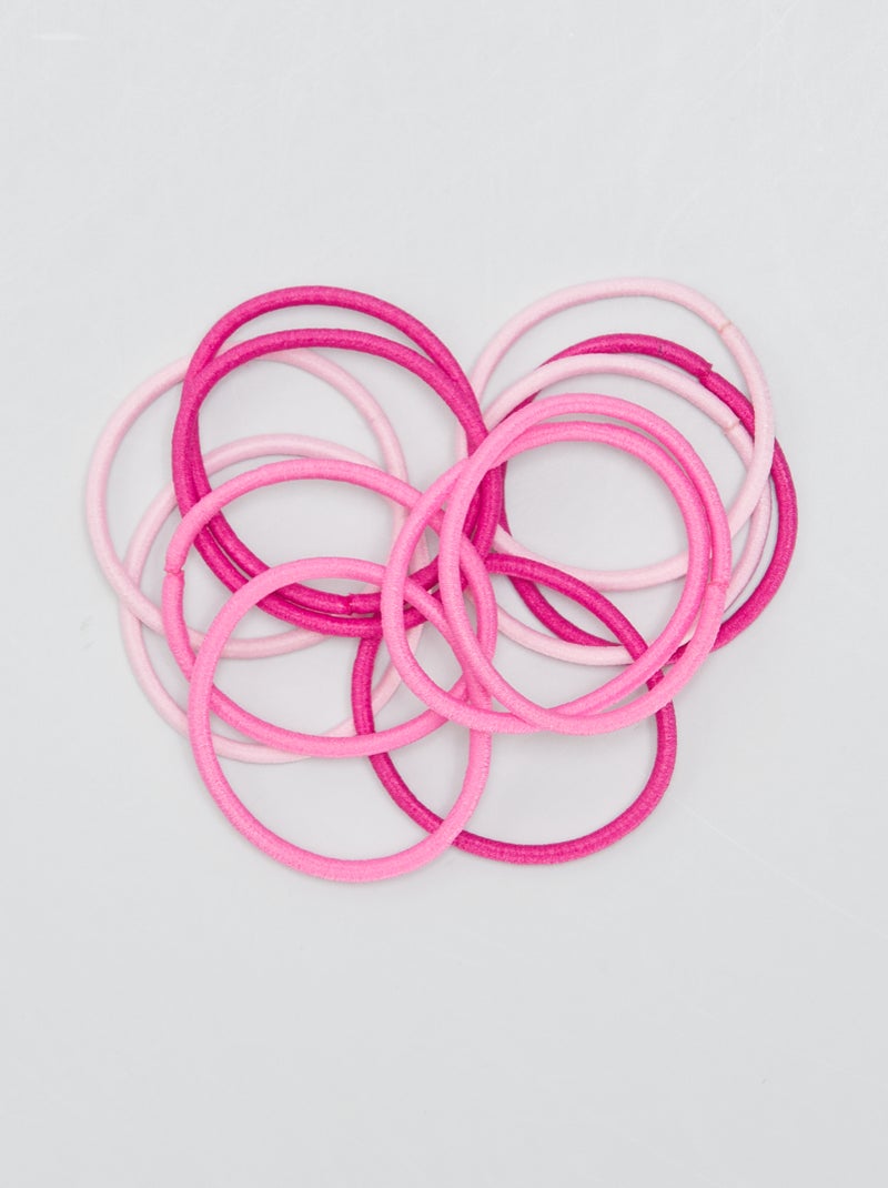 Lot de 12 élastiques Rose - Kiabi