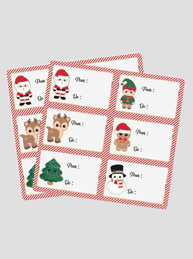 Lot de 12 étiquettes de Noël Blanc - Kiabi