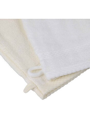 Lot de 12 gants de toilette en coton bouclette éponge CAPUCINE