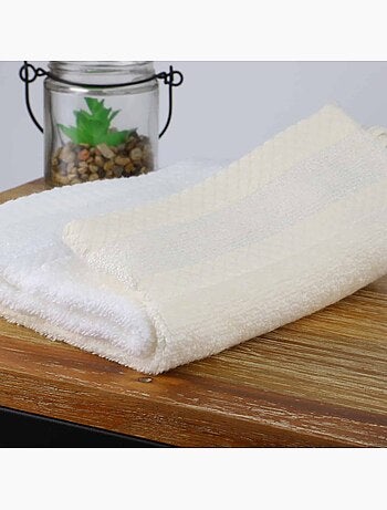 Lot de 12 gants de toilette en coton bouclette éponge CAPUCINE