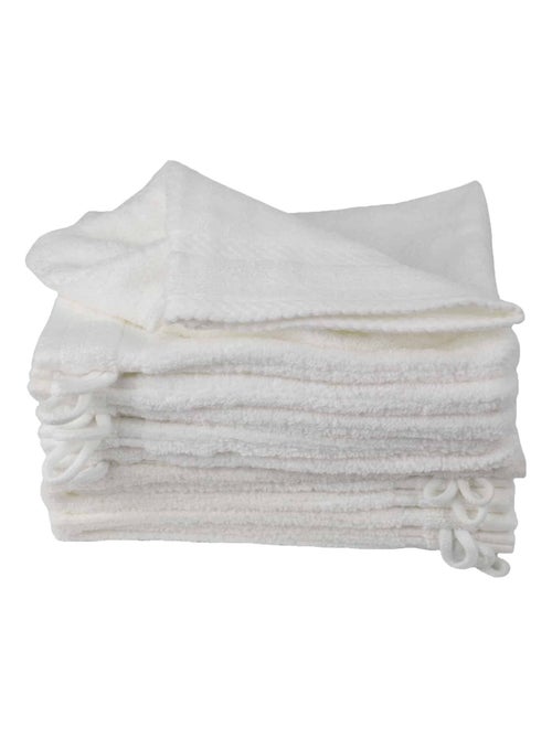 Lot de 12 gants de toilette en coton bouclette éponge CAPUCINE - Kiabi