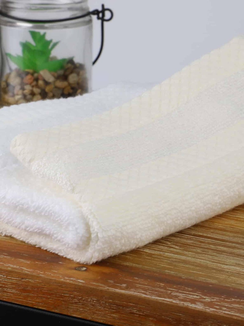 Lot de 12 gants de toilette en coton bouclette éponge CAPUCINE Ecru - Kiabi