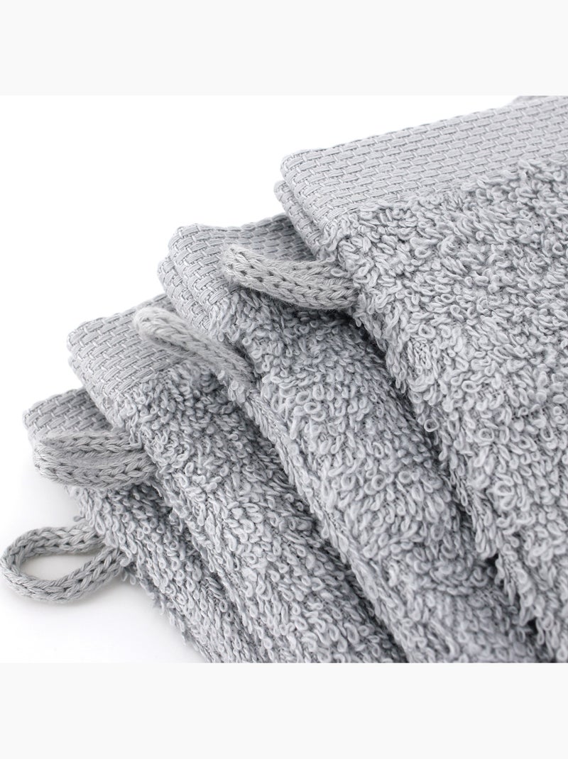 Lot de 12 gants toilette 16x21 ALPHA Argent - Kiabi