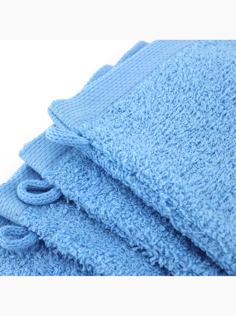 Lot de 12 gants toilette 16x21 ALPHA Bleu ciel - Kiabi