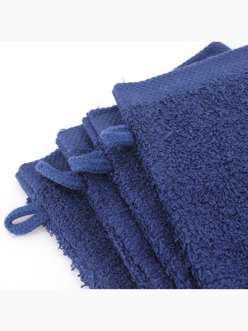 Lot de 12 gants toilette 16x21 ALPHA Bleu marine - Kiabi